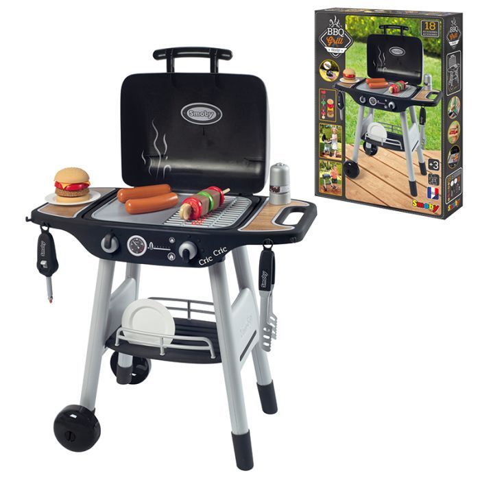 Игровой набор Smoby Барбекю гриль на колесах, 18 аксессуаров (312001)