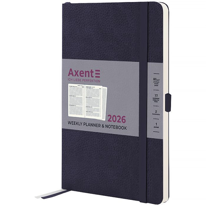 Тижневик Axent датований 2026 Partner Soft Skin 125х195, чорний (8509-26-01-A)