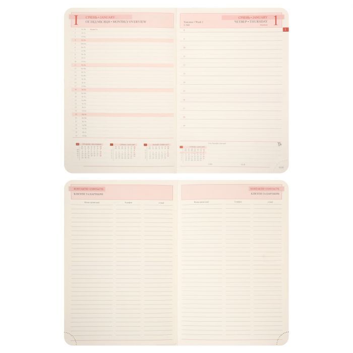 Тижневик Leo planner А5 датований 2026 "Luna", твердий, синій, 368 сторінок (252688) зображення 10