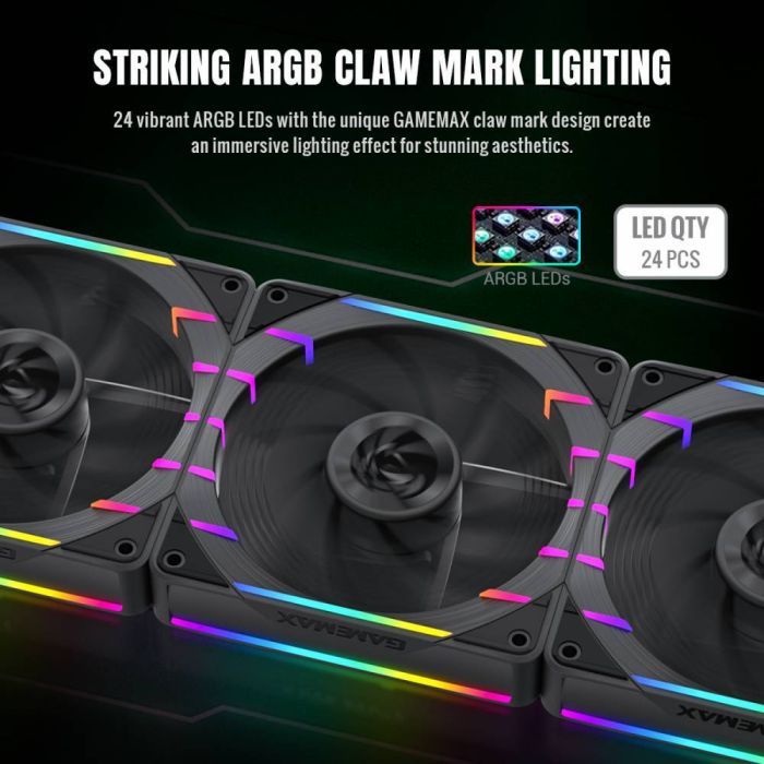 Кулер для корпуса Gamemax Tornado T12 ARGB-R изображение 6