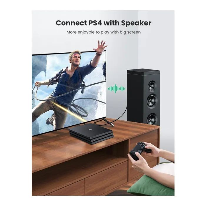 Кабель мультимедийный Optical Toslink 1.5m AV122 black Ugreen (70891) изображение 6