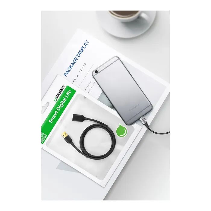 Дата кабель USB 3.0 AM/AF 1.5m US129 black Ugreen (30126) изображение 10