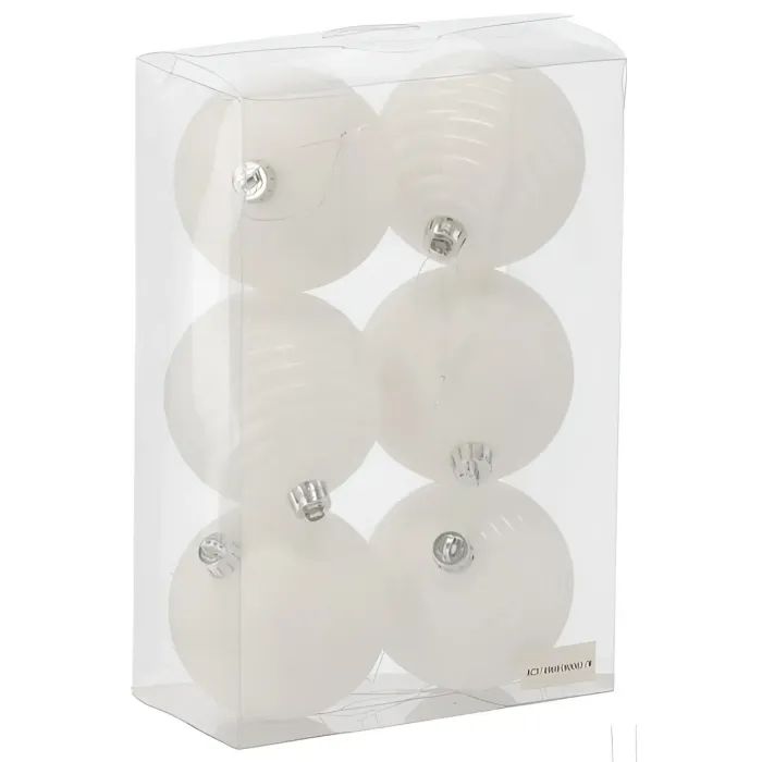 Елочная игрушка Chomik пластикові кулькикомпл. 6 шт, 8см, молочні (5900779877290)