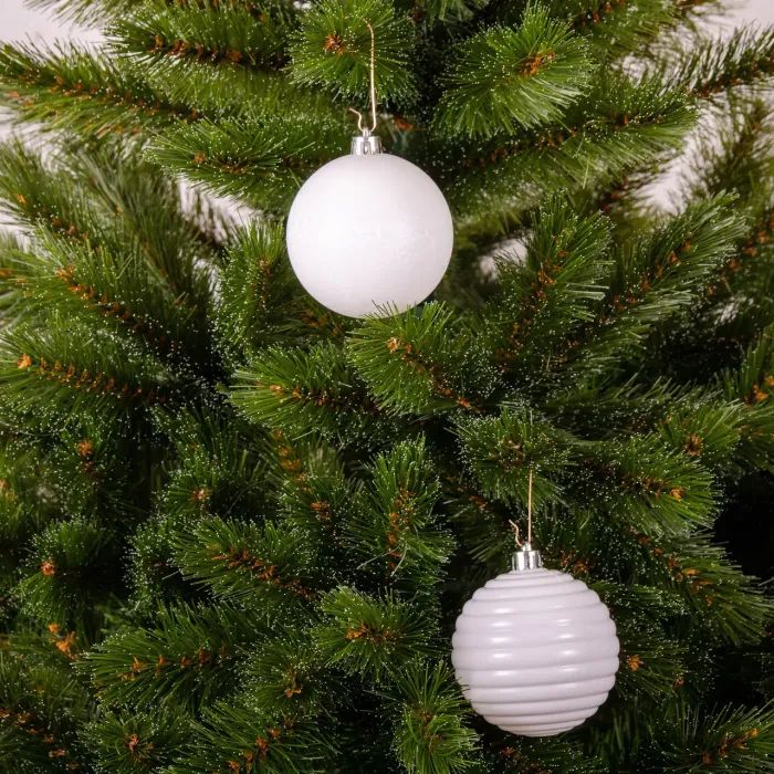 Елочная игрушка Chomik пластикові кулькикомпл. 6 шт, 8см, молочні (5900779877290) изображение 3
