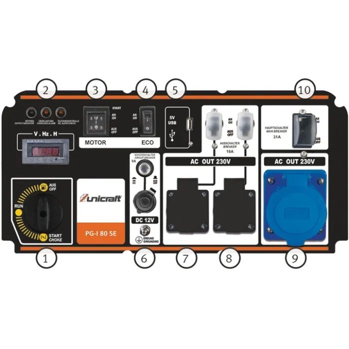 Генератор UNICRAFT инверторный PG-I 80 SE, 7kW (7.5kW), 220V, 50Hz, 25л (UNICRAFT PG-I 80 SE) изображение 4