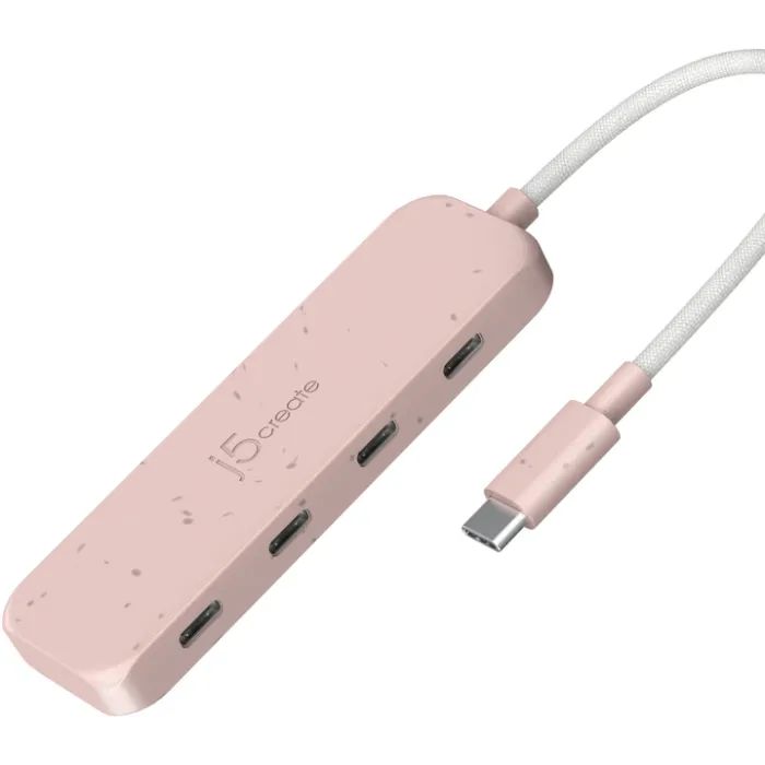 Концентратор J5create USB-C to 4xUSB-C 3.2 10Gbps rose (JCH345ER-N) зображення 2