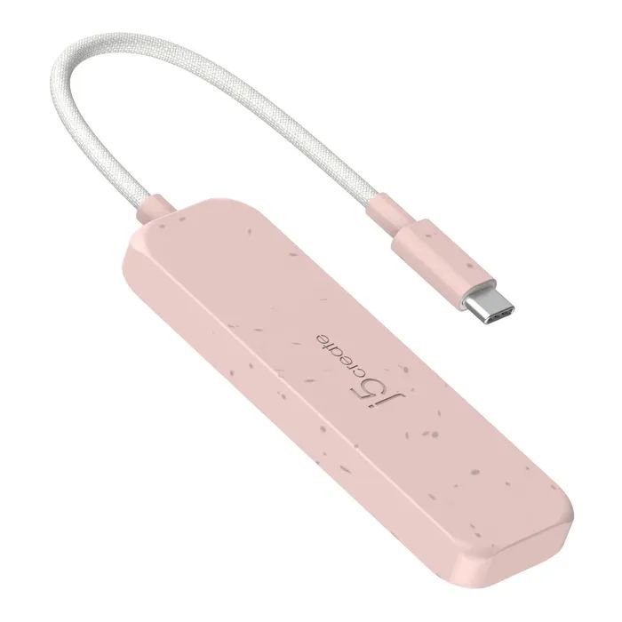 Концентратор J5create USB-C to 4xUSB-C 3.2 10Gbps rose (JCH345ER-N) зображення 3