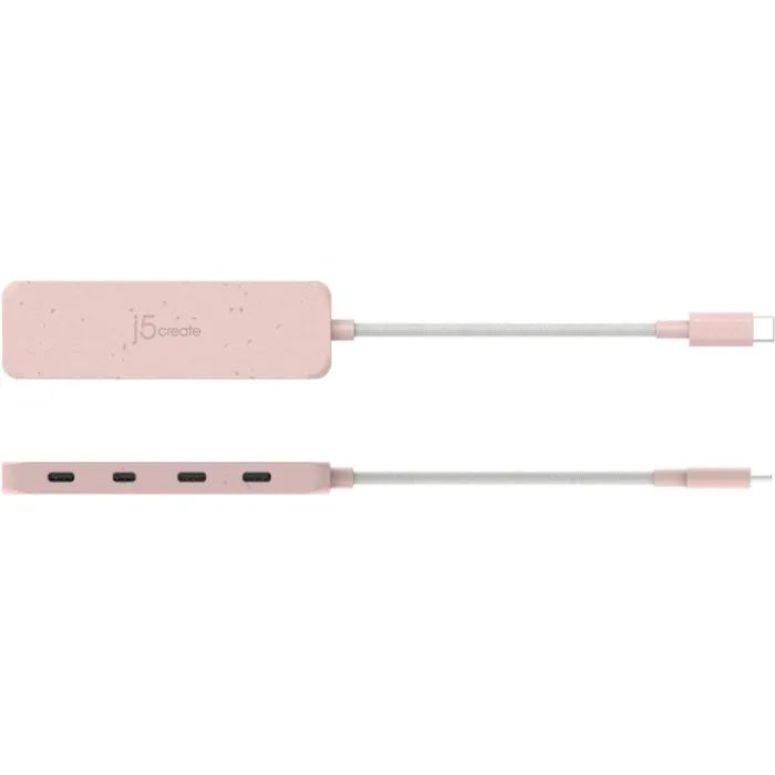 Концентратор J5create USB-C to 4xUSB-C 3.2 10Gbps rose (JCH345ER-N) зображення 4