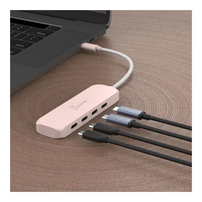 Концентратор J5create USB-C to 4xUSB-C 3.2 10Gbps rose (JCH345ER-N) зображення 5