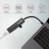 Концентратор AXAGON USB-C to 3xUSB-A + RJ45 0.2m metal black (HMC-GL3A) зображення 4