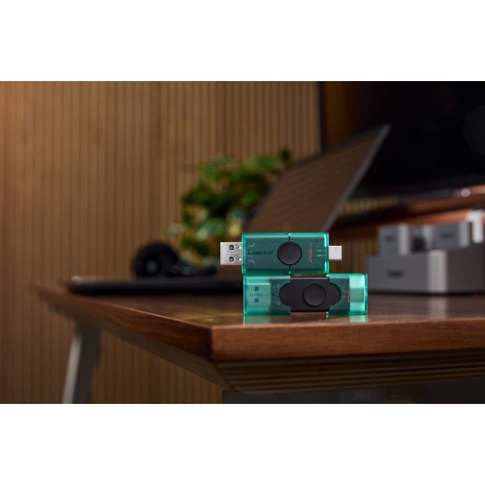 USB флеш накопитель Kingston 256GB DataTraveler Duo USB 3.2 / Type-C Black/Green (DTDEG2/256GB) изображение 11