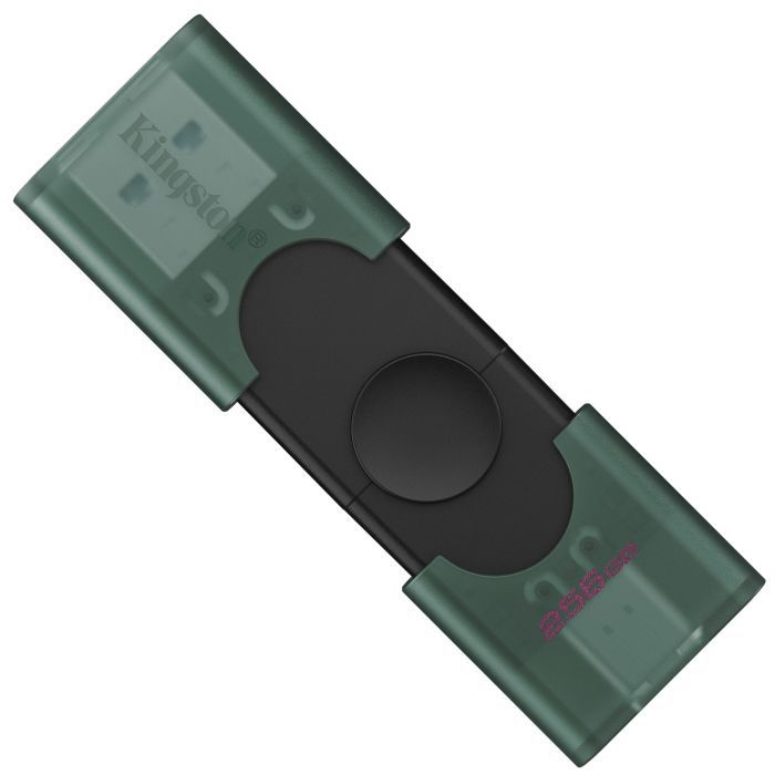 USB флеш накопитель Kingston 256GB DataTraveler Duo USB 3.2 / Type-C Black/Green (DTDEG2/256GB)
