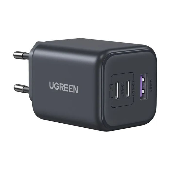 Зарядное устройство UGREEN 2xUSB-C PD45W + 1xUSB QC3.0 GaN X527 gray (65156B) изображение 2
