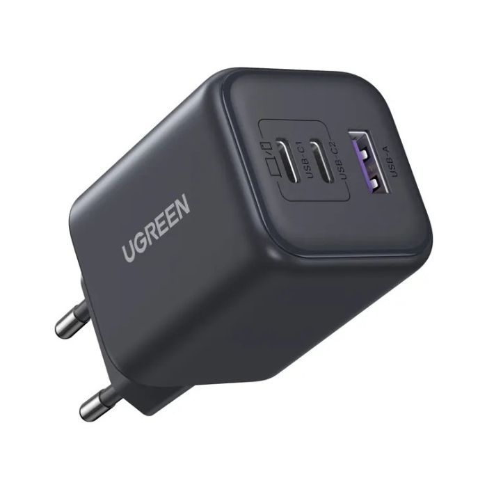 Зарядное устройство UGREEN 2xUSB-C PD45W + 1xUSB QC3.0 GaN X527 gray (65156B) изображение 4