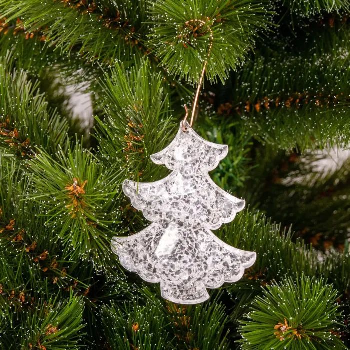 Ялинкова іграшка Chomik Ялинка ,9 см, 2 шт, пластик, прозоро-біла (5900779830868) зображення 3