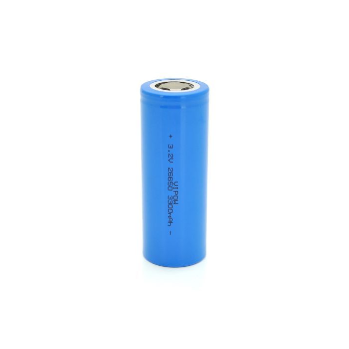 Акумулятор 26650 3300mAh, LiFePO4, FlatTop, 3.2V, Blue Vipow (IFR26650-3300mAhFT / 31075)