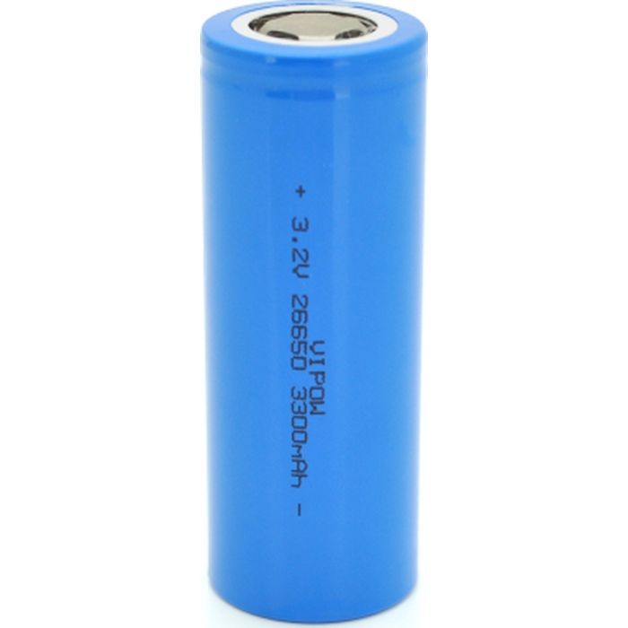 Аккумулятор 26650 3300mAh, LiFePO4, FlatTop, 3.2V, Blue Vipow (IFR26650-3300mAhFT / 31075)