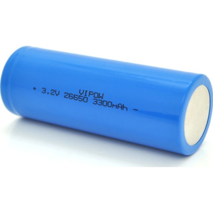 Аккумулятор 26650 3300mAh, LiFePO4, FlatTop, 3.2V, Blue Vipow (IFR26650-3300mAhFT / 31075) изображение 2