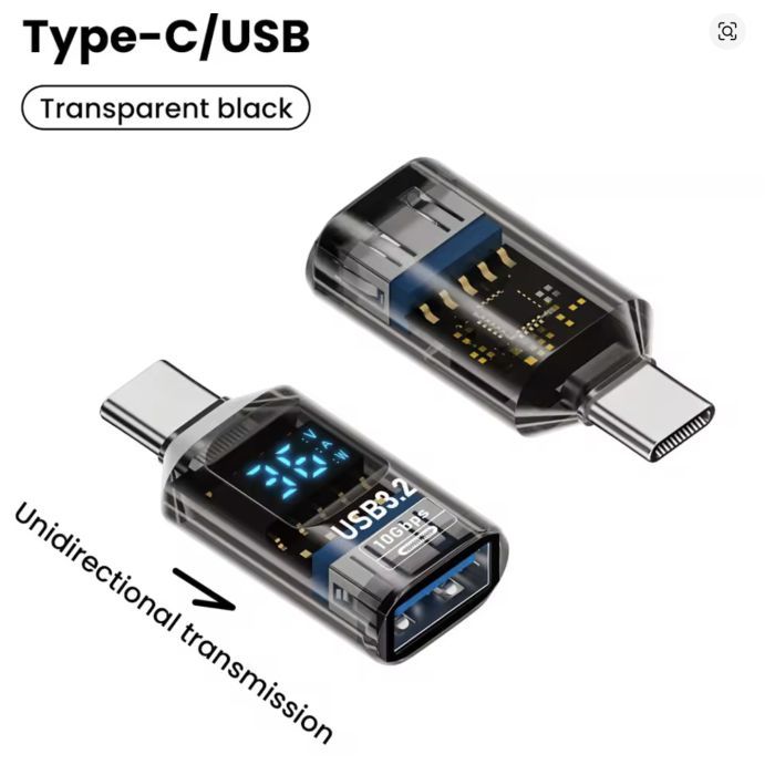 Перехідник OTG USB 3.2 AF to USB-C M 10Gbps QC 36W with display XoKo (AC-322UTC) зображення 2