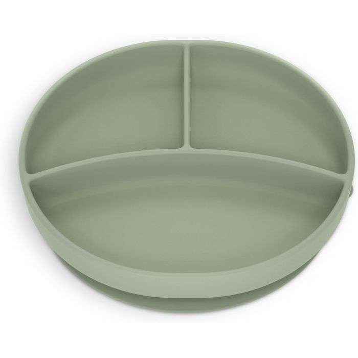 Тарілка дитяча Suavinex Colour Essence силіконова для вводу прикорму на 3 секції, +6 міс. зелена (402915)