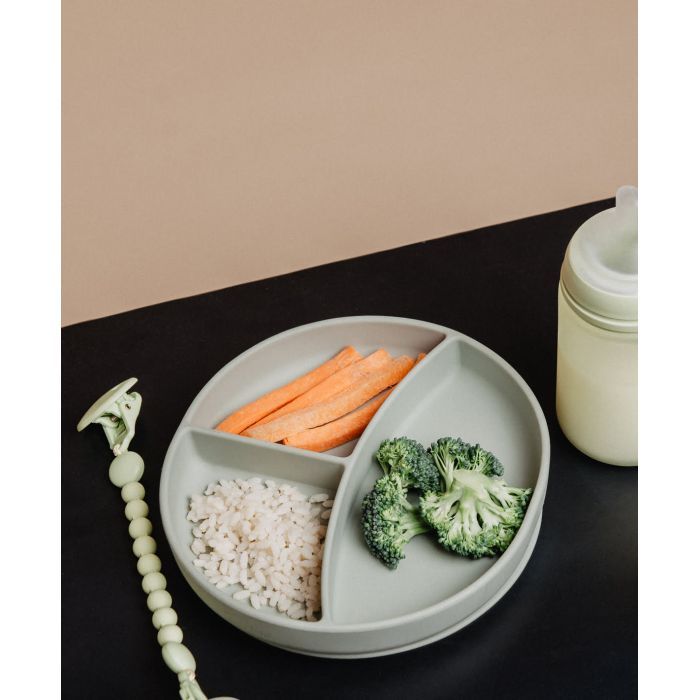 Тарілка дитяча Suavinex Colour Essence силіконова для вводу прикорму на 3 секції, +6 міс. зелена (402915) зображення 4