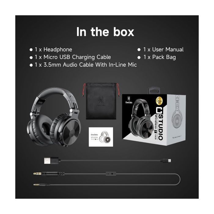 Наушники OneOdio Studio Pro C Bluetooth+3,5мм Black (Pro C Black) изображение 6