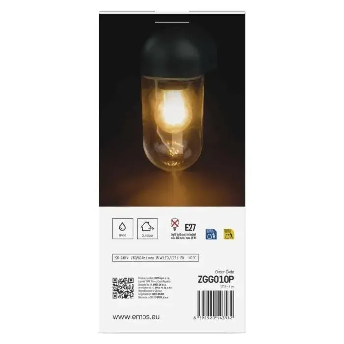 Светильник EMOS E27 15 Вт IP44 (ZGG010P) изображение 8