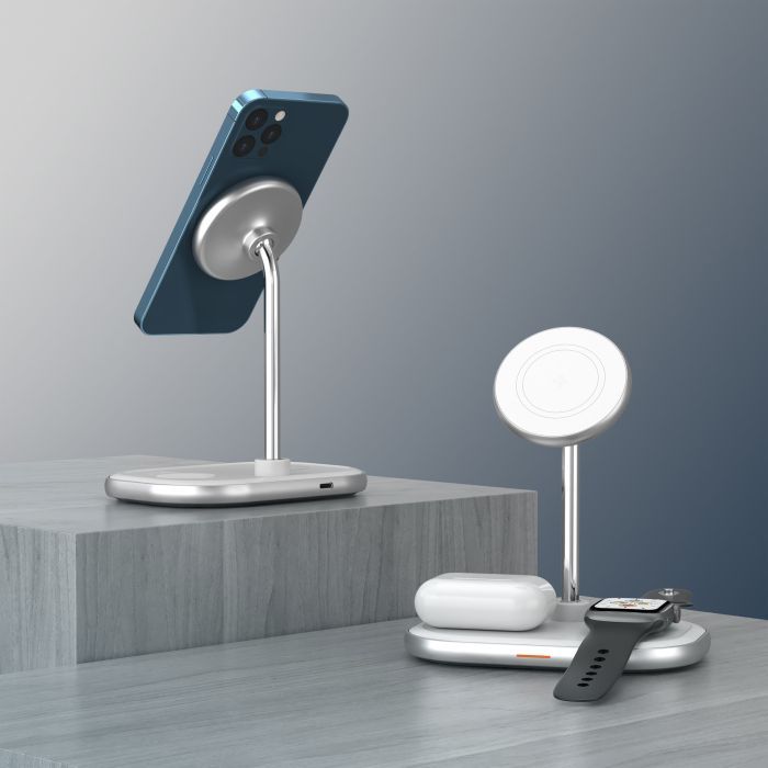 Зарядний пристрій Energizer 15W 3-in-1 magnetic wireless black (WCP307) зображення 10