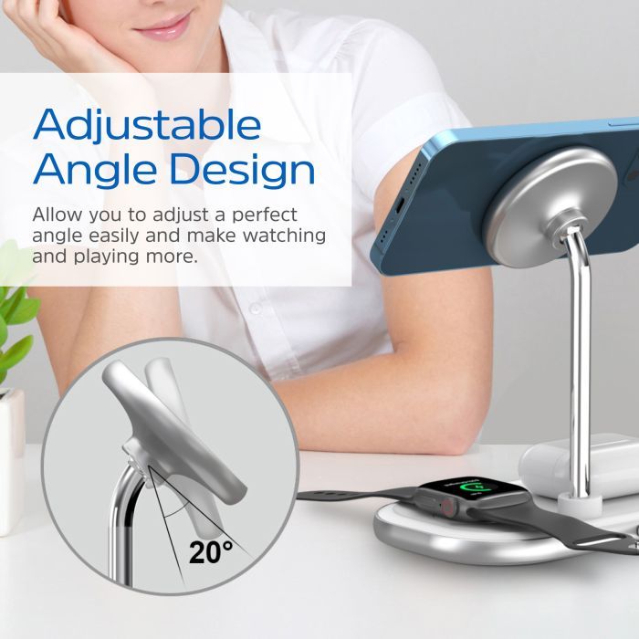 Зарядний пристрій Energizer 15W 3-in-1 magnetic wireless black (WCP307) зображення 7