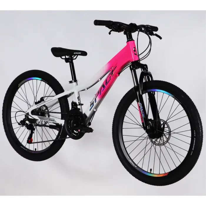 Велосипед Space 24" IZIDA DD FR рама-11" AL 2026 рожево-білий (OPS-SP-24-084) изображение 2
