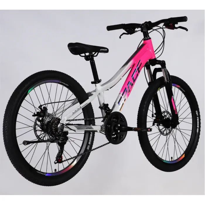 Велосипед Space 24" IZIDA DD FR рама-11" AL 2026 рожево-білий (OPS-SP-24-084) изображение 3