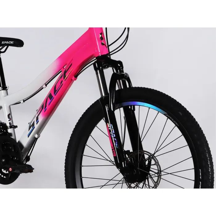 Велосипед Space 24" IZIDA DD FR рама-11" AL 2026 рожево-білий (OPS-SP-24-084) изображение 4