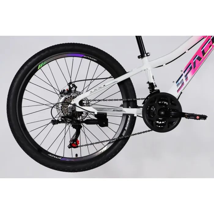 Велосипед Space 24" IZIDA DD FR рама-11" AL 2026 рожево-білий (OPS-SP-24-084) изображение 5