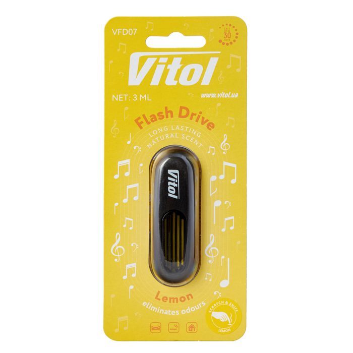 Ароматизатор для автомобіля VITOL Flash Drive Lemon (VFD07)
