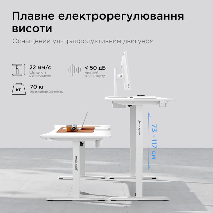 Комп'ютерний стіл Anda Seat Xtreme Pro White (AD-D-DD1-1400-08-W) зображення 10