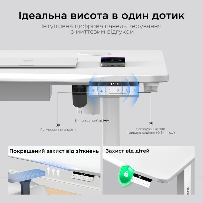 Комп'ютерний стіл Anda Seat Xtreme Pro White (AD-D-DD1-1400-08-W) зображення 12