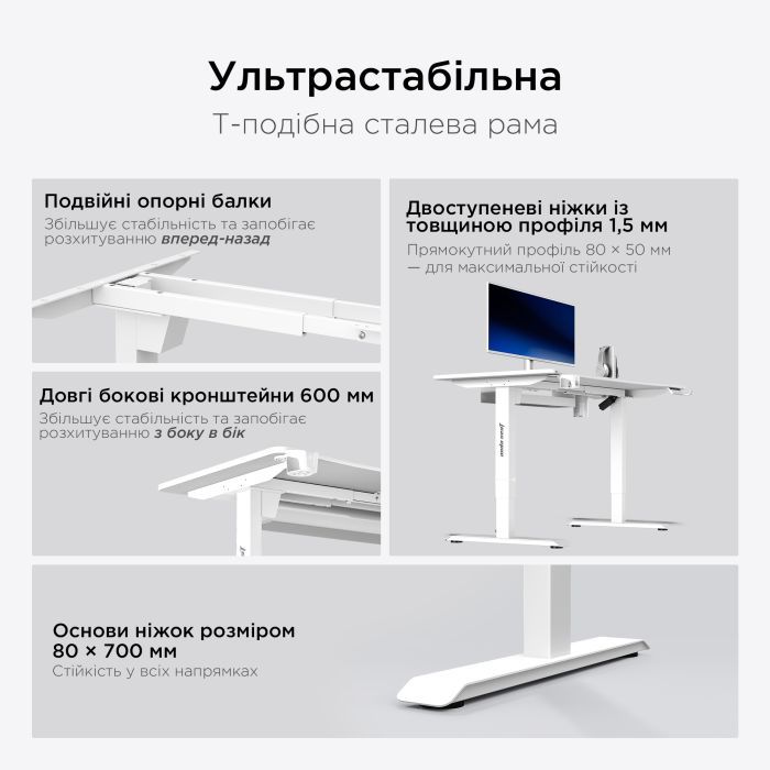 Комп'ютерний стіл Anda Seat Xtreme Pro White (AD-D-DD1-1400-08-W) зображення 15