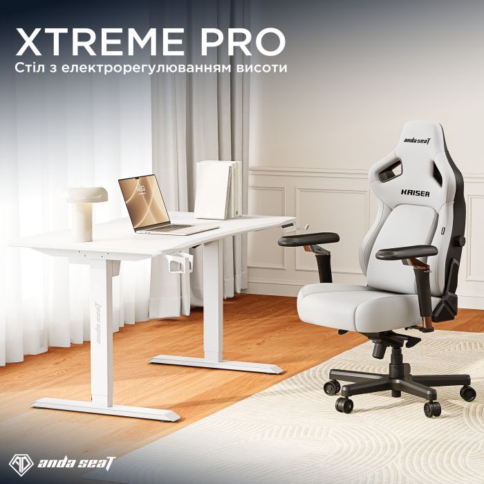 Комп'ютерний стіл Anda Seat Xtreme Pro White (AD-D-DD1-1400-08-W) зображення 2