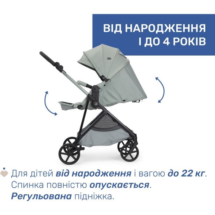 Коляска Chicco 2 в 1 Seety сіра (87097.56.01) изображение 8