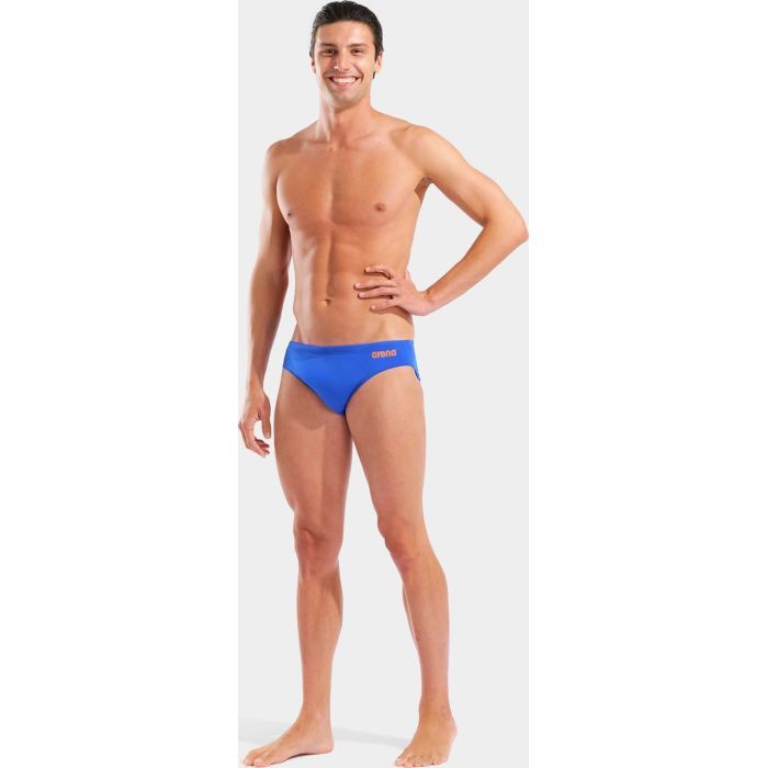 Плавки Arena Team Swim Briefs Solid 004773-803 синій, помаранчевий 90 (3468337731382) зображення 2