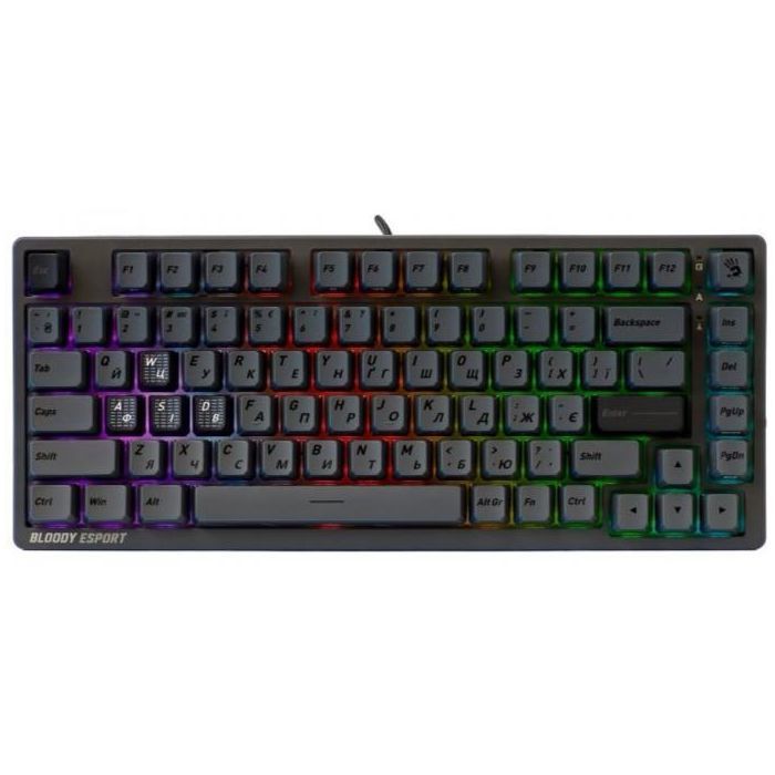Клавиатура A4Tech Bloody MS76 USB UA Iron Grey (4711421003292)