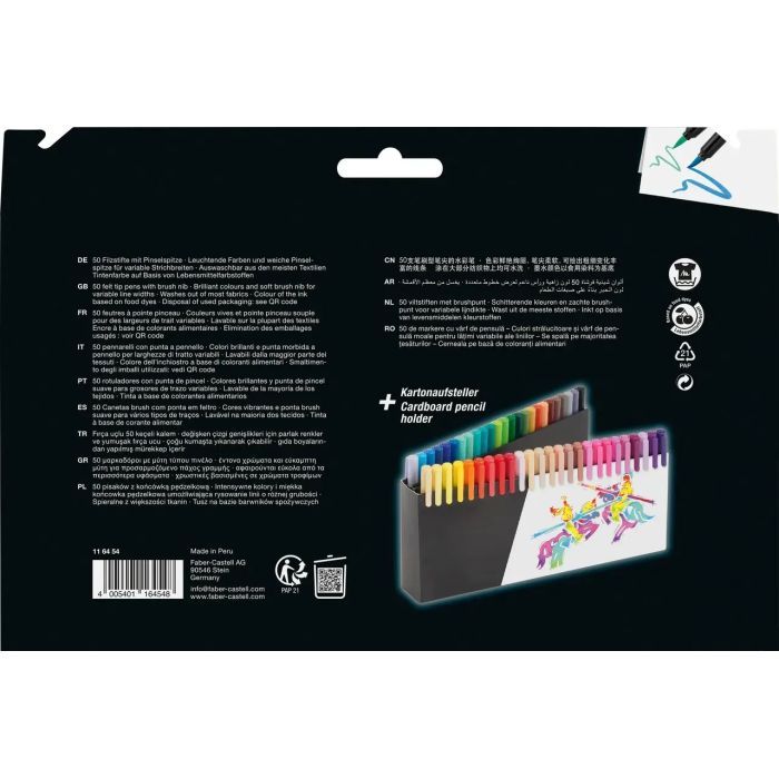 Фломастеры Faber-Castell кисточки Black Edition, 50 цветов (33038) изображение 3