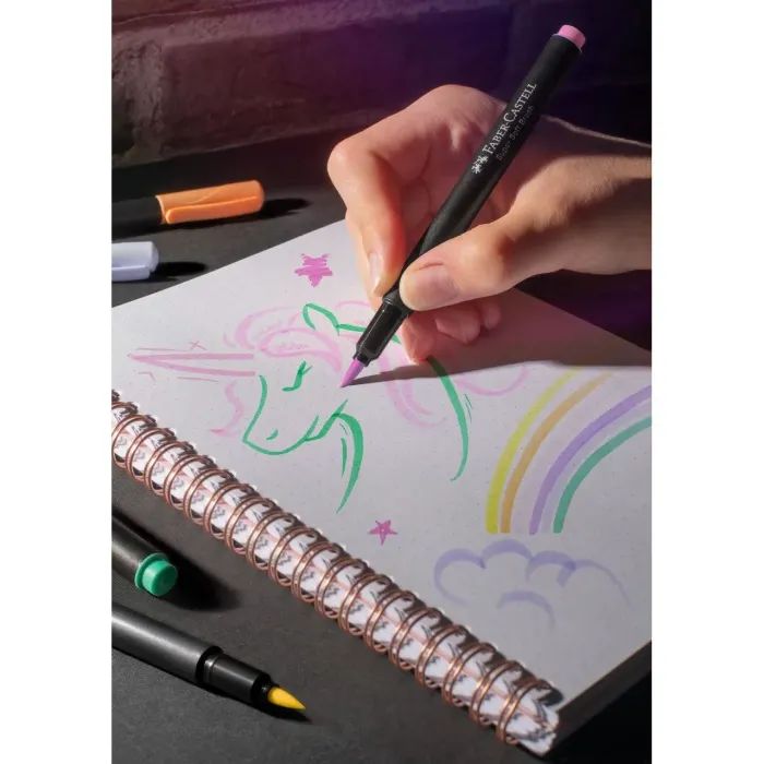 Фломастеры Faber-Castell кисточки Black Edition, 50 цветов (33038) изображение 5