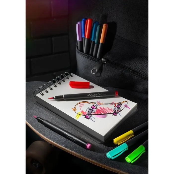 Фломастеры Faber-Castell кисточки Black Edition, 50 цветов (33038) изображение 6