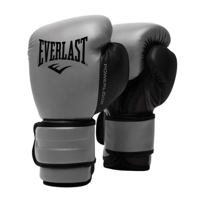 Боксерские перчатки Everlast PowerLock Boxing Training Gloves P00002304 сірий, чорний 10 унцій (009283608521)