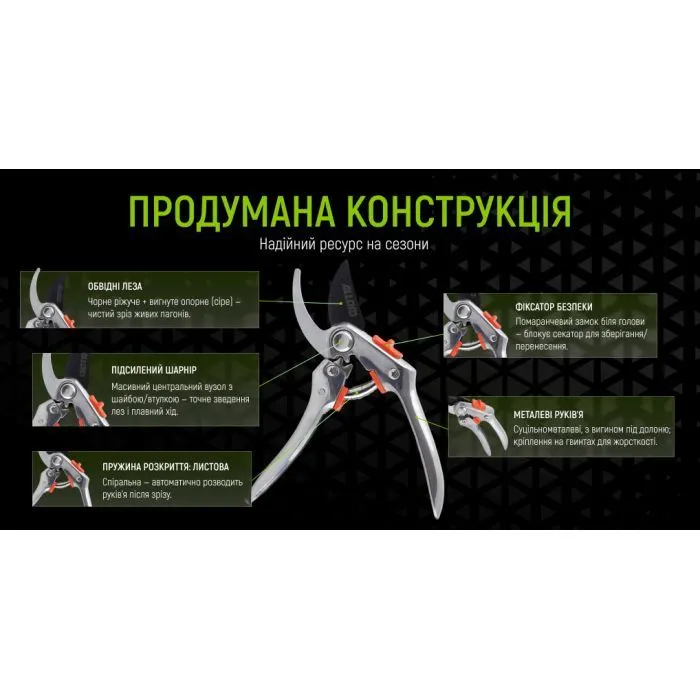 Секатор Alloid Pro, 200мм, лезо SK5 (PS-200377) зображення 3