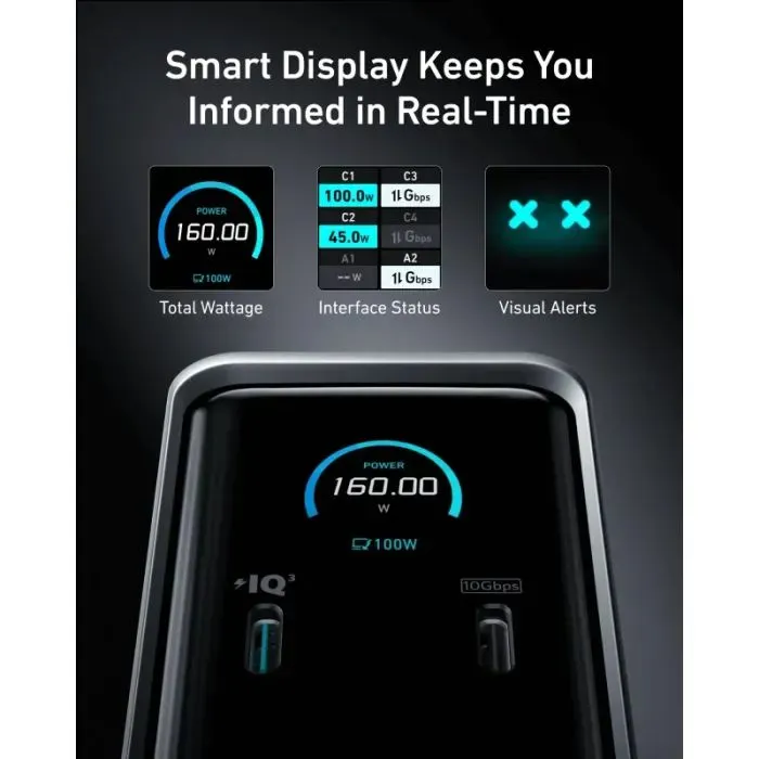 Концентратор Anker USB-C 14-in-1 Dual Display 160W black (A83B63A1) зображення 5
