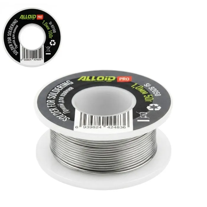 Припой для пайки Alloid Pro, 1.0мм, ПОС60, 100г (SI-92100)