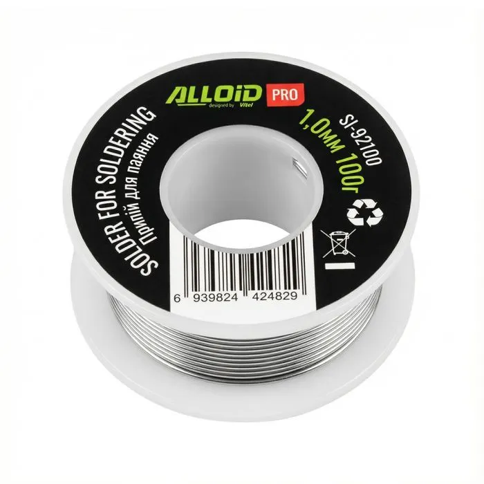 Припой для пайки Alloid Pro, 1.0мм, ПОС60, 100г (SI-92100) изображение 4