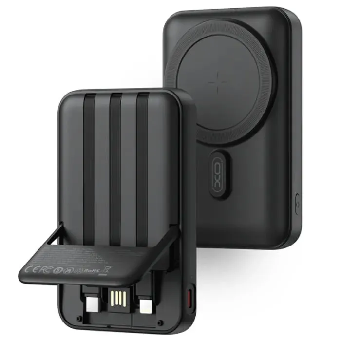 Батарея универсальная XO 10000mAh, 15W, MagSafe, Stand, black (XO-PR288-BK) изображение 3